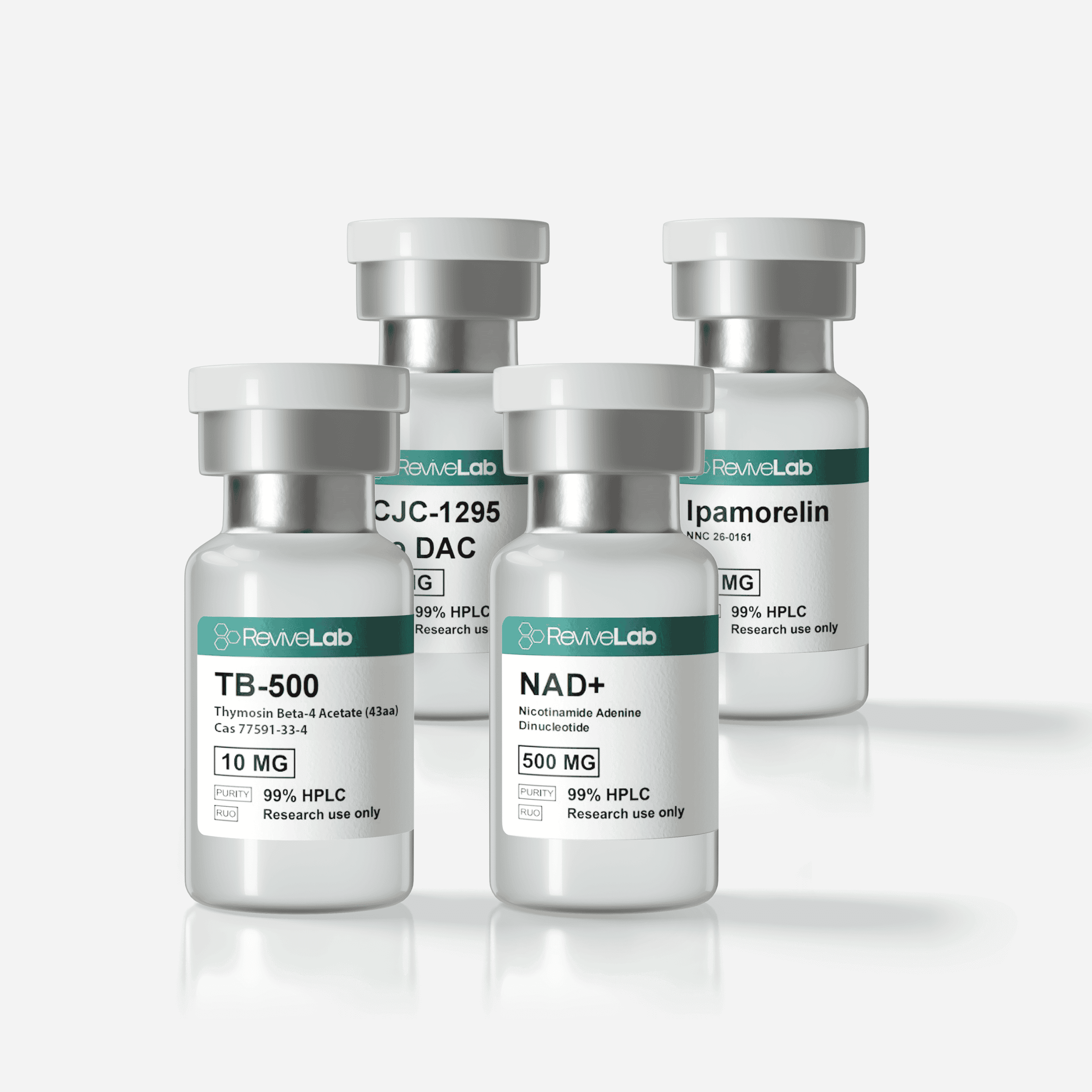 CJC-1295 DAC Ipamorelin TB-500 NAD⁺ stack Growth hormone axis peptide stack CJC-1295 DAC Ipamorelin TB-500 NAD⁺ metabolic and recovery peptide combo Peptide research stack Canada GH axis + cellular energy (NAD⁺) High-purity multi-pathway peptide stack tissue repair & metabolism