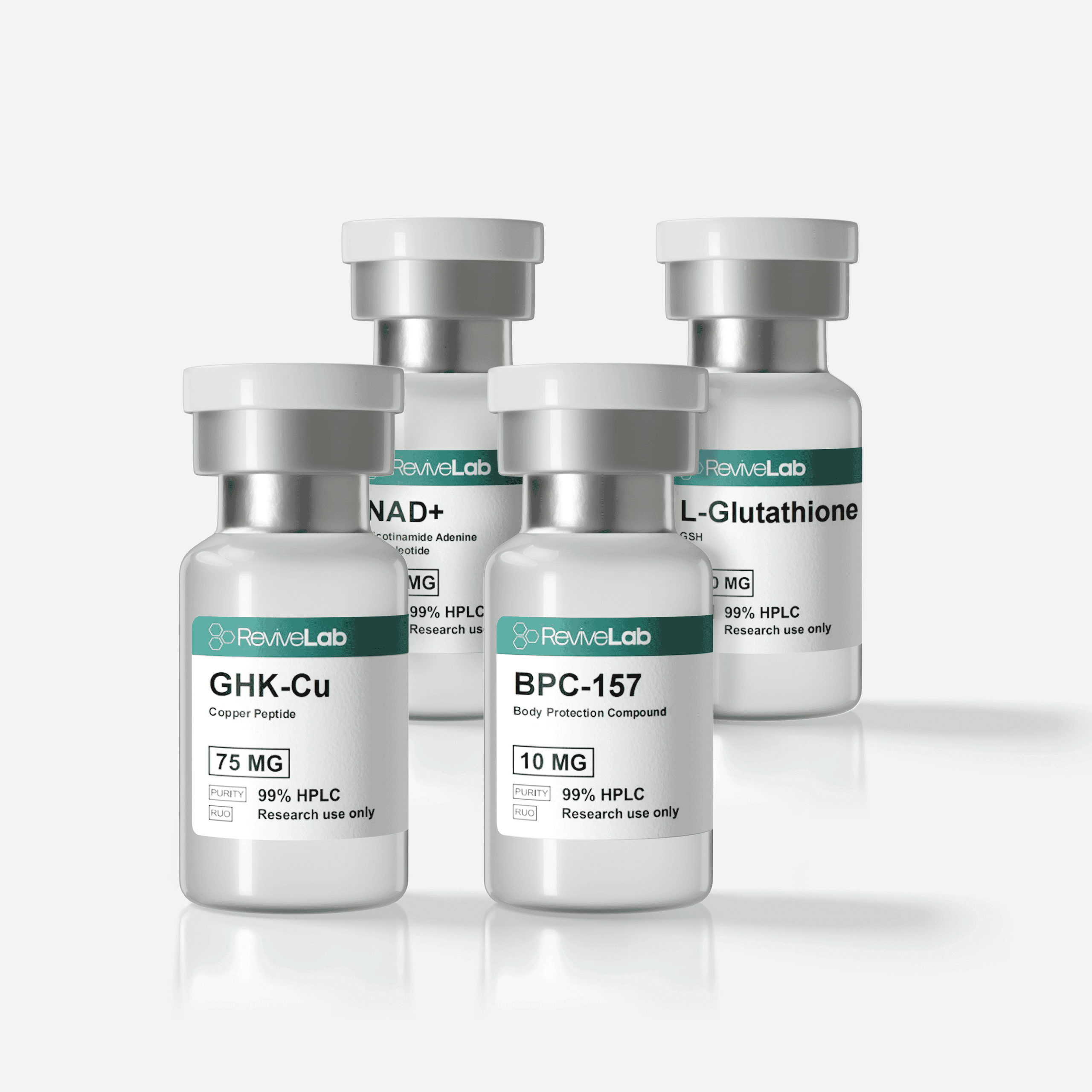 NAD⁺ Glutathione GHK-Cu BPC-157 NAD⁺ Glutathione regenerative peptide stack Anti-aging peptide combo NAD⁺ Glutathione BPC-157 Tissue repair and longevity peptide stack Canada GHK-Cu BPC-157 research peptides for regeneration
