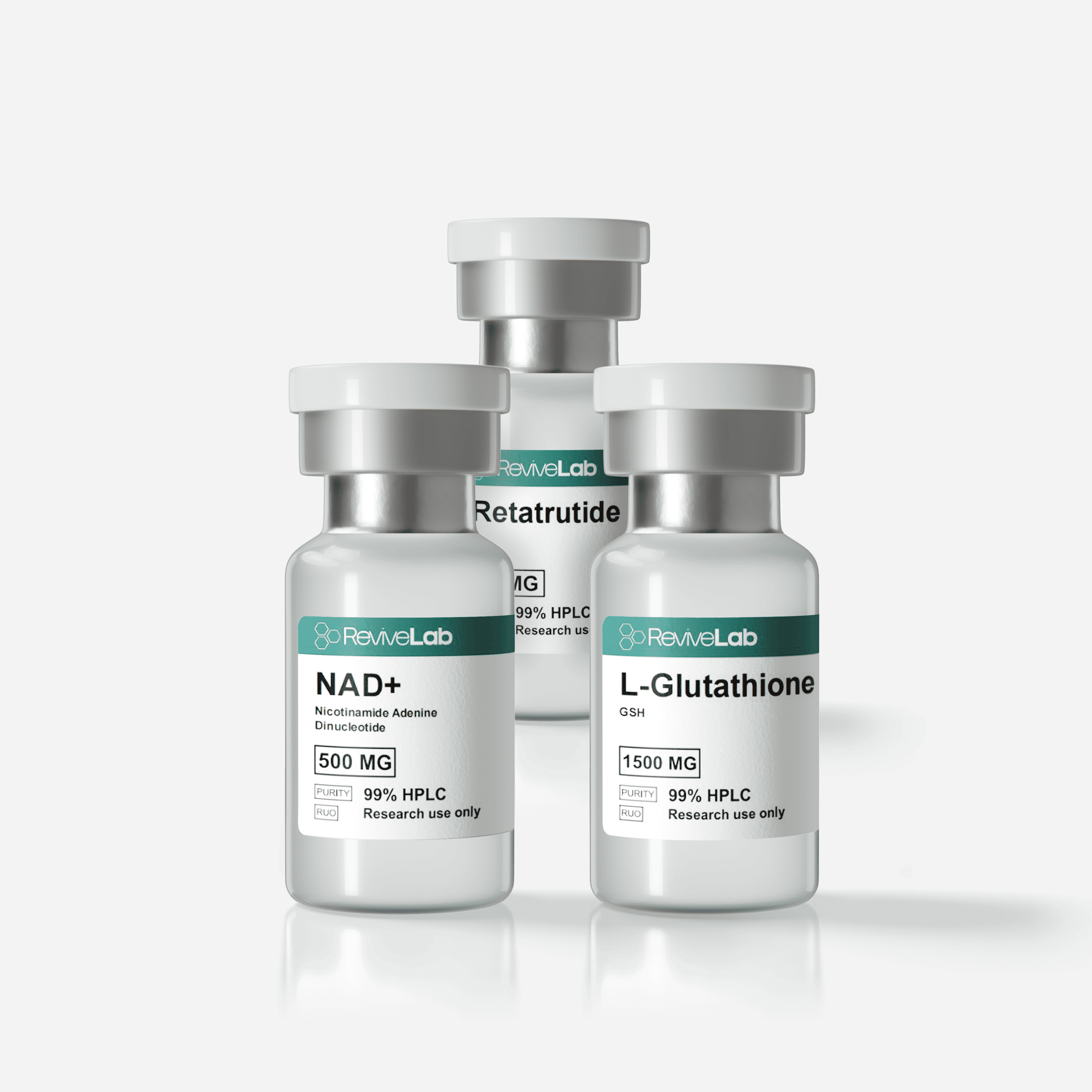 Retatrutide NAD Glutathione Retatrutide metabolic research combo NAD Glutathione longevity research stack Anti-aging peptide stack Canada Cellular energy & detox peptide trio